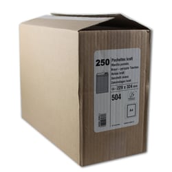 Enveloppes - Kraft - C4 - 229x324 mm - Autocollante - Carton de 250 - GPV