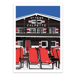 Affiche 30x40 cm - L'Alpette Megeve - LPX Illustration