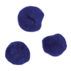 Pompons, bleu foncé, 15 mm, 60 pces