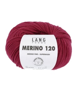 Pelote de laine à tricoter MERINO 120 - Lang Yarns Rouge (162)