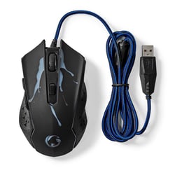 Nedis Souris de Jeu Filaire 3600 dpi avec LED et 6 Boutons Noir