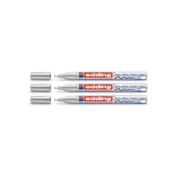 Lot de 3 marqueurs peinture brillante EDDING argent pointe 1-2 mm