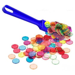 Baton magnetique bleu + 100 pions de loto - ramasse jetons - kit accessoires bingo