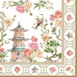 4 serviettes en papier découpage collage 33 cm Easy Life JARDIN D ORIENT