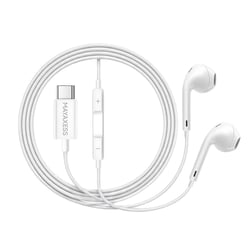 Mayaxess Écouteurs Filaires USB-C avec Micro intégré pour Pixel 6a Blanc