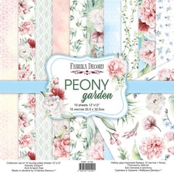 10 papiers scrapbooking 30 x 30 cm FABRIKA DECORU PEONY GARDEN