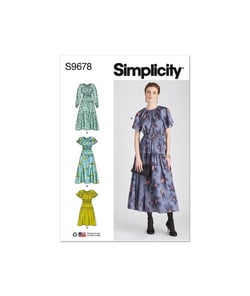 Patron Simplicity 9678 - Robe à manches du 36 au 52 (FR) taille n°FR 36-44