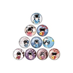 10 cabochons rond en verre assorties 25 mm GEISHA 130