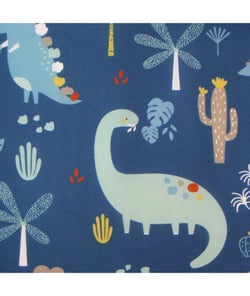 Tissu coton enfant Dinosaures Jurassic World de 150 cm de largeur Indigo Bleu vendu par 50 cm