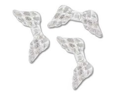 20 Perles d'espacement intercalaires forme ailes d'anges acrylique transparent 20 x 9 mm - creation bijoux