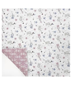 Tissu enfant matelassé chouettes de 145 cm de largeur 0001 Blanc vendu par 50 cm