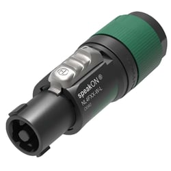 Neutrik Connecteur à 4 pôles pour Câble de 10 à 16mm speakON avec Borne à Vis Noir / Vert