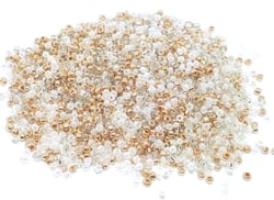 1000 PERLES DE ROCAILLE Doré Or Blanc Transparent - Diametre 2 mm 12/0 - creation bijoux