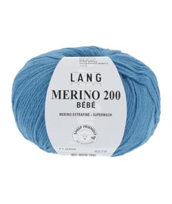 Pelote de laine à tricoter pour layette MERINO 200 BEBE - Lang Yarns 306 Bleu