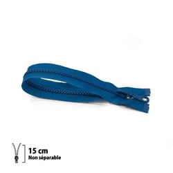 Fermeture éclair Z53 - moulée 6mm Non séparable - 15 cm