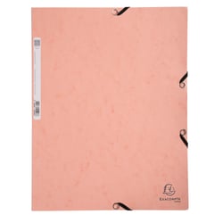 Chemise à élastiques carte lustrée 400g/m2 Aquarel - A4 - Corail - x 25 - Exacompta