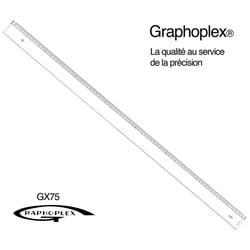 Graphoplex - Règle transparente 1 biseau + bosselage 75 cm