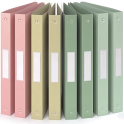 8x Classeur A4- 4 Anneaux- Dos 3,5 cm pour 200 feuilles- Étiquettes de Dos- PP- Durable- Résisitants à l'eau- Couleurs Terre- ACROPAQ