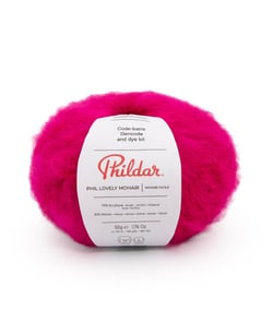 Pelote de mohair à tricoter PHIL LOVELY MOHAIR - Phildar Magenta rose