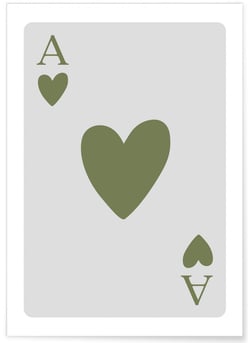 Affiche As de coeur vert | A3 : 29,7x42cm