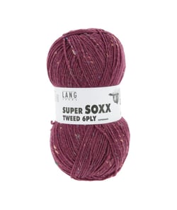 Pelote à tricoter SUPER SOXX TWEED 6 fils - 150 Gr - Lang Yarns : La laine robuste, chaude et élégante 66 Rouge