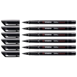 Lot de 6 marqueurs permanents - STABILO - OHPen - Pointe fine 0,7 mm - Noir