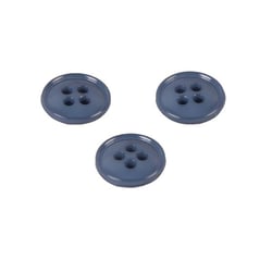 Bouton 4 trous nylon recylé bleu roi 11mm