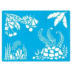 Pochoir plastique souple réutilisable 18,5 x 14,5 cm Fabrika Decoru FEUILLAGE 381