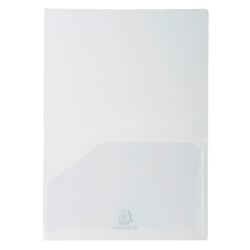 Sachet de 10 chemises double poche polypropylène souple 2/10e - A4 ou A3 - Cristal - x 2 - Exacompta