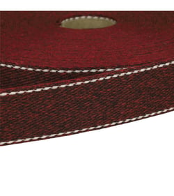 Bobine 20m sangle chinée point sellier 30mm bourgogne
