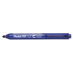 Lot de 12 marqueurs permanents rétractables - PENTEL - Pointe ogive 1,0 mm - Bleu