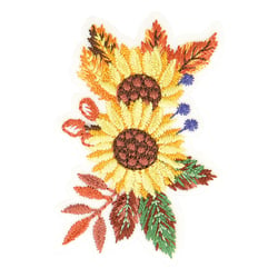 Ecusson thermocollant d'automne tournesol 5cm x 3cm