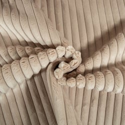 Tissu Doudou côtelé d'ameublement 15 mm uni Beige