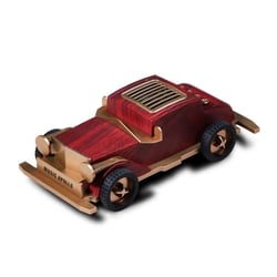 Mini Enceinte Bluetooth Forme Voiture Rétro Bois Sombre Son Puissant 5W YONIS