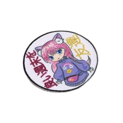 Lot de 3 écussons thermocollants manga cheveu rose 5,5cm x 5,5cm