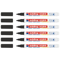 Lot 6 marqueurs craie liquide EDDING - Noir - Pointe fine 1-2 mm