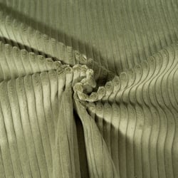 Tissu Doudou côtelé d'ameublement 10 mm uni Vert kaki