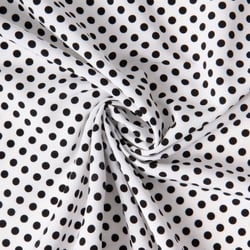 Tissu Mousseline lourde Koshibo pois noir sur fond Blanc