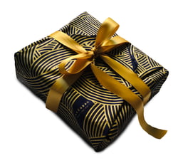 Carédeau Papier Cadeau Réutilisable Collection Monochrome Coton Recyclé Furoshiki 100% Coton  : Tricot (TailleM) 55x55 cm bleu nuit