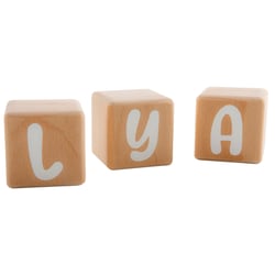 3 cubes bois prénom bébé blancs - déco chambre enfant