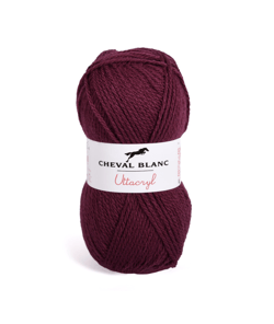 Fil à tricoter UTTACRYL - Cheval Blanc 7 AUBERGINE