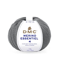 Pelote de laine Merino Essentiel 4 - DMC - Certifié Oeko-Tex 891 Gris