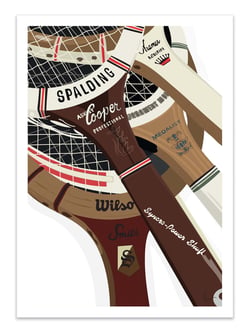 Affiche 30 x 40 cm - Raquettes Vintage - LPX Illustration