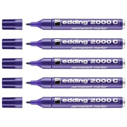 Lot de 5 marqueurs permanents EDDING 2000 C - Pointe ronde 1,5-3 mm - Violet