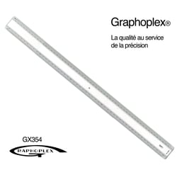 Graphoplex - Règle ciceros 2 biseaux blancs + bosselage 50 cm