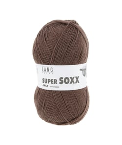 Pelote à tricoter SUPER SOXX 4 fils - 100 Gr - Lang Yarns - La laine à chaussettes incontournable 0096 Marron clair chiné