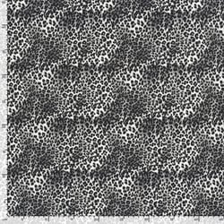 Tissu Sweat léger French Terry Alya léopard Noir sur fond Blanc