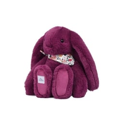 Peluche lapin prune 25 cm - Lapin Fleurette - DOUDOU ET COMPAGNIE