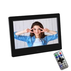Cadre Photo Numérique 7 Pouces LED Support Vidéo Musique Calendrier Multilingue Noir YONIS