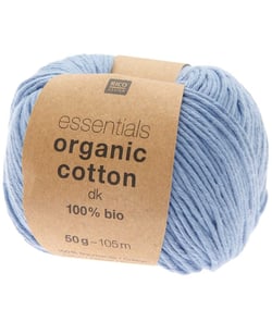 Coton à tricoter Essentials Organic Cotton DK - Rico Design 023 Bleu